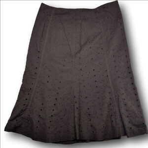 Women's NORTONMCNAUGHTON Brown Eyelet A-Line Skirt Size 10
